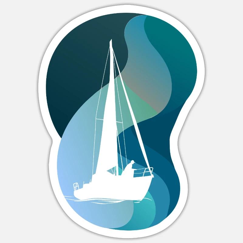 Segelboote Segelboot - Sticker Größe S (10 x 10 cm) - Mattweiß