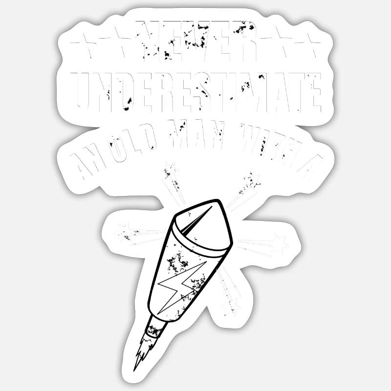 Never Underestimate Rakete - Sticker Größe S (10 x 10 cm) - Mattweiß