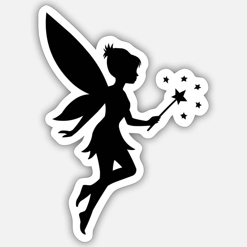 Fée elfe - Sticker taille S (10 x 10 cm) - blanc mat