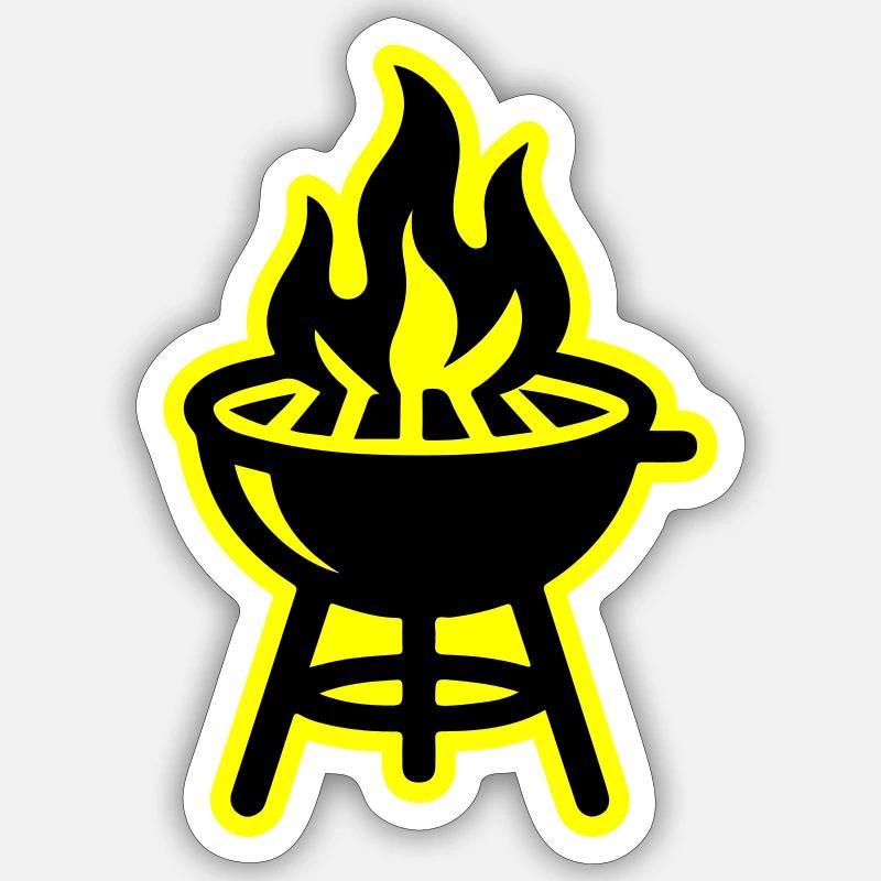 Grill Symbol Fire Sticker size S (10 x 10 cm)