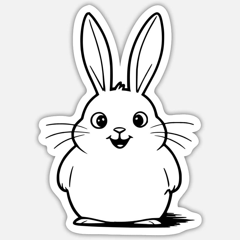 Cute bunny as vector illustration Sticker size S (10 x 10 cm)
