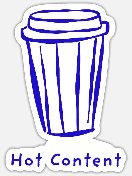 Hot Content - Sticker Größe S (10 x 10 cm) - Mattweiß