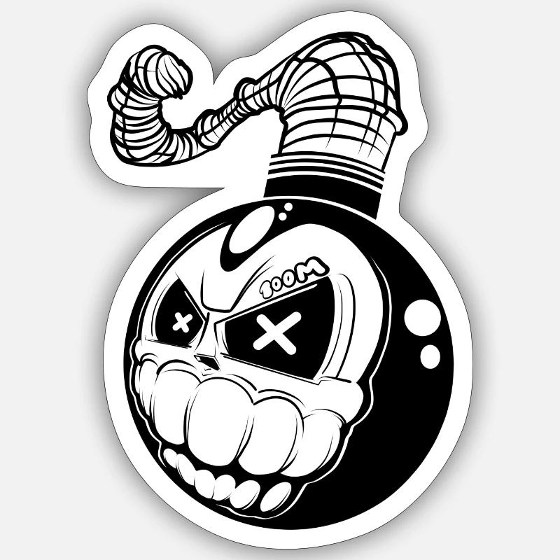 Bombe - Sticker taille S (10 x 10 cm) - blanc mat