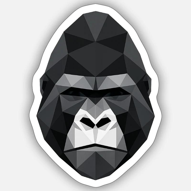 Polygone Gorille Sticker taille S (10 x 10 cm)