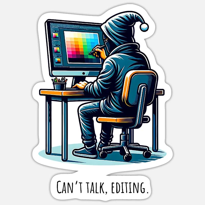 Editing Hacker - Créatif dans le tunnel Sticker taille S (10 x 10 cm)