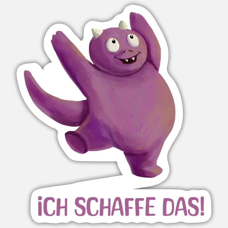 Ich schaffe das! | Motivation Spruch Positiv - Sticker Größe S (10 x 10 cm) - Mattweiß