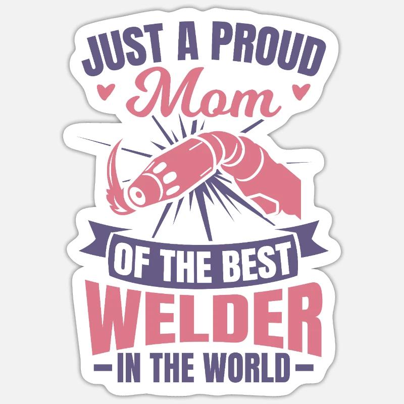Schweißerin Mutter - Sticker Größe S (10 x 10 cm) - Mattweiß