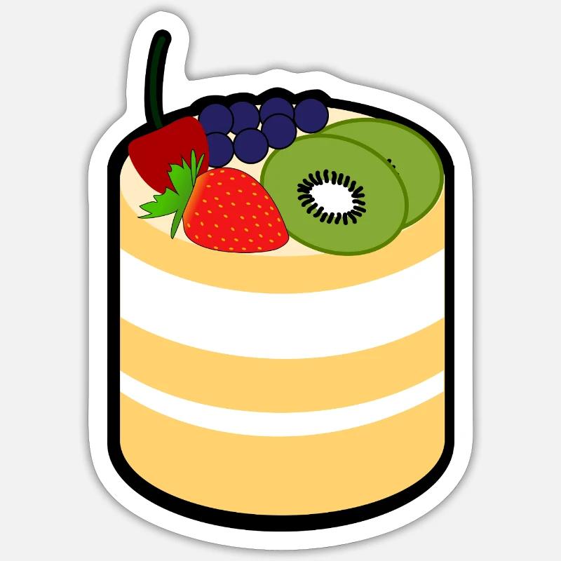 Gâteau - Sticker taille S (10 x 10 cm) - blanc mat