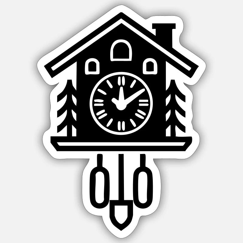 Alpine Cuckoo Clock - Classic Forest Charm Sticker size S (10 x 10 cm)