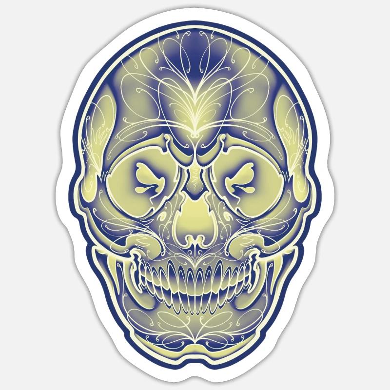 Ein weiterer farbiger Schädel von Owan Sticker Größe S (10 x 10 cm)