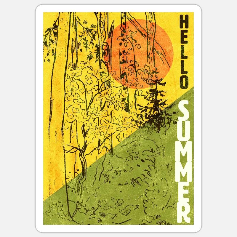 HELLO SUMMER - Sticker size S (10 x 10 cm) - white matte