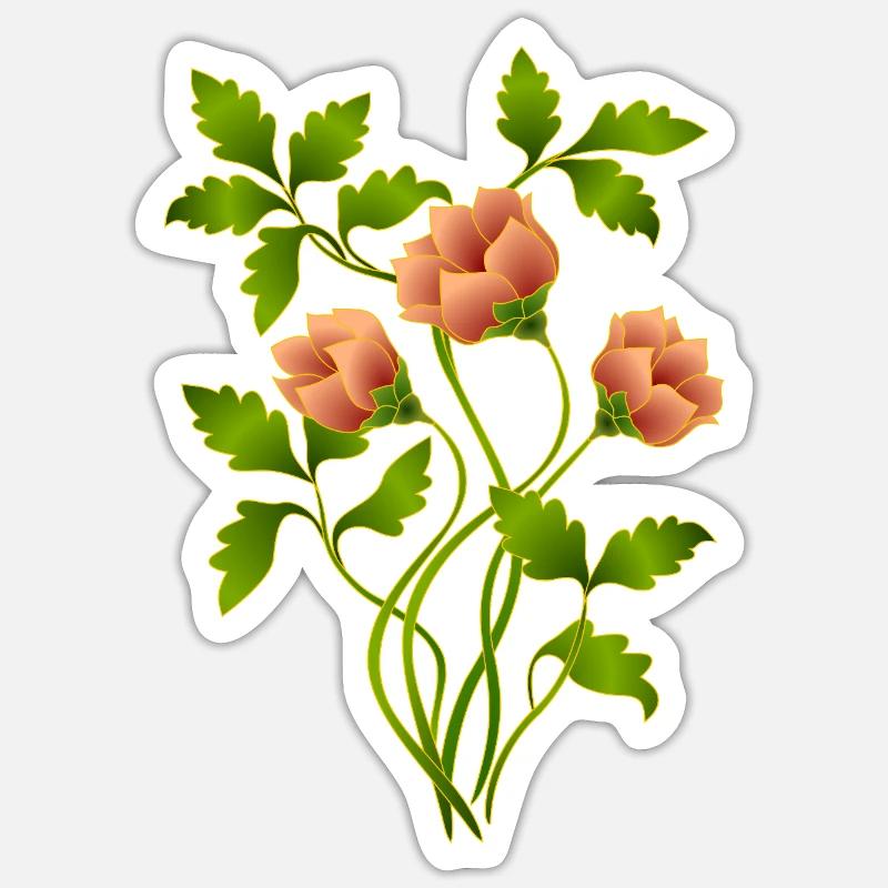 Fleur - Sticker taille S (10 x 10 cm) - blanc mat
