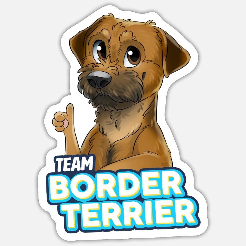 TEAM Border Terrier - Sticker taille S (10 x 10 cm) - blanc mat