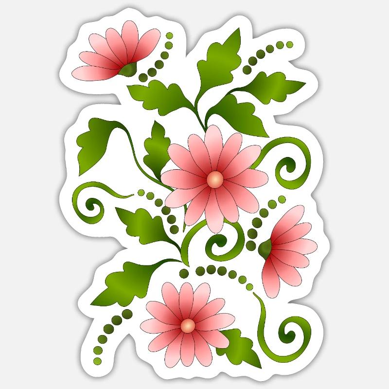 Fleur - Sticker taille S (10 x 10 cm) - blanc mat