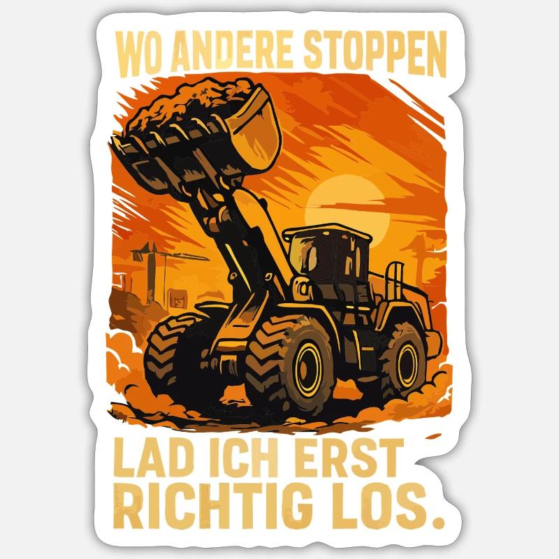 Wheel loader - Sticker size S (10 x 10 cm) - white matte
