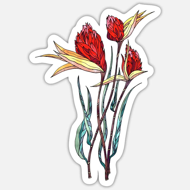 Flowers - Sticker size S (10 x 10 cm) - white matte