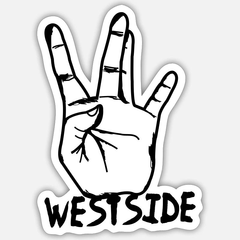 Westcoast Hand - Sticker size S (10 x 10 cm) - white matte