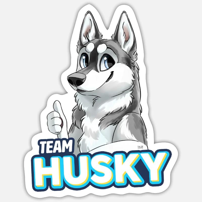 TEAM Husky - Grau - Sticker Größe S (10 x 10 cm) - Mattweiß