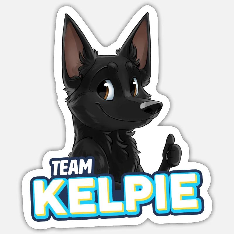 TEAM Kelpie - Noir - Sticker taille S (10 x 10 cm) - blanc mat