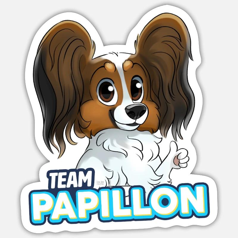 TEAM Papillon - Charbonné - Sticker taille S (10 x 10 cm) - blanc mat