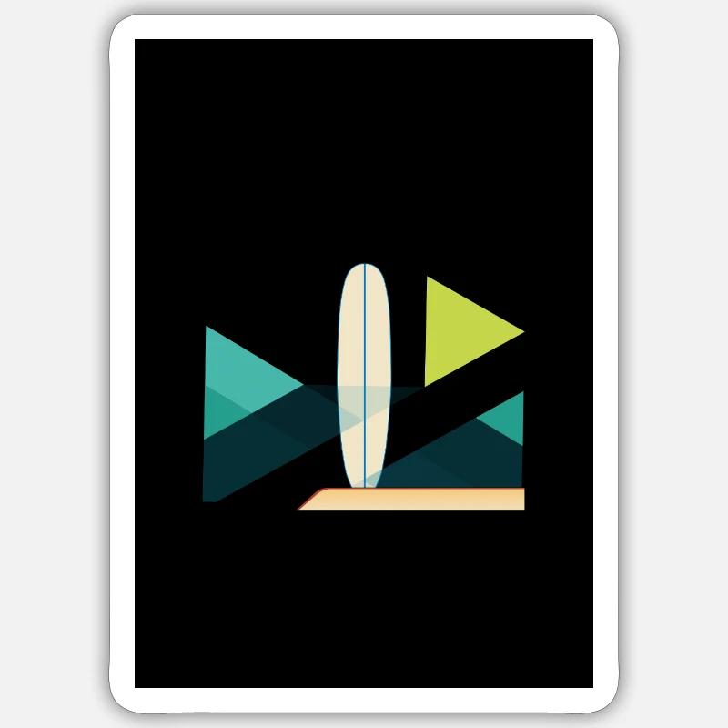 Abstract Surf and Wave Art - Sticker size S (10 x 10 cm) - white matte