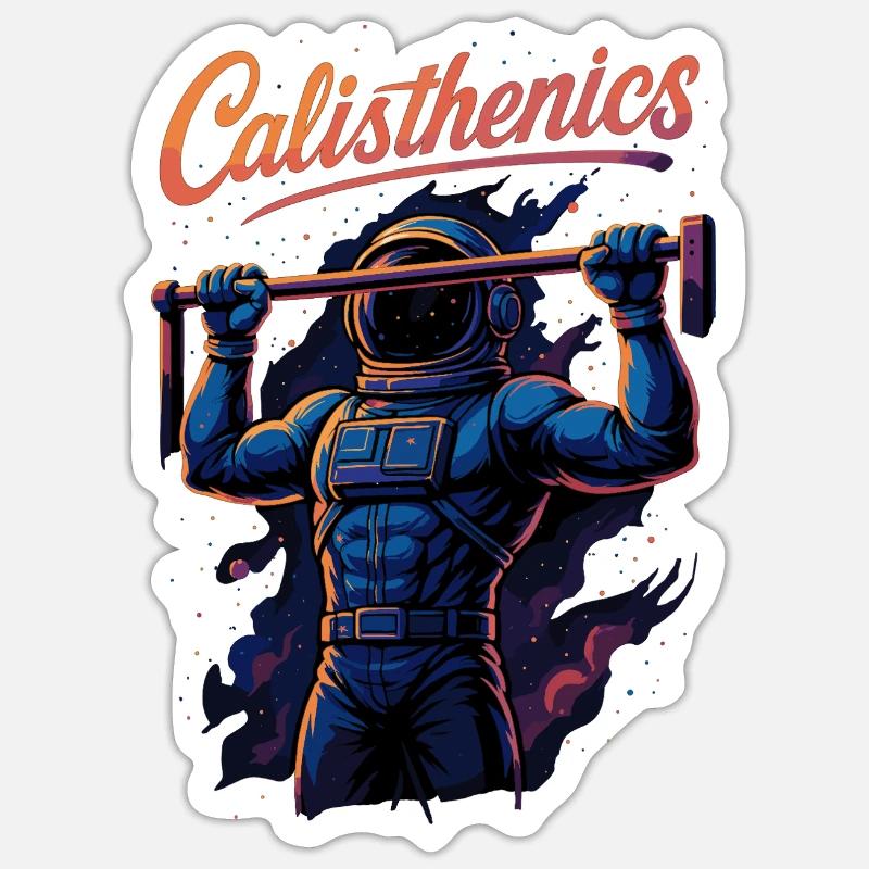 Calisthenics Astronaut Pull-ups Pull-Up Gift Sticker size S (10 x 10 cm)