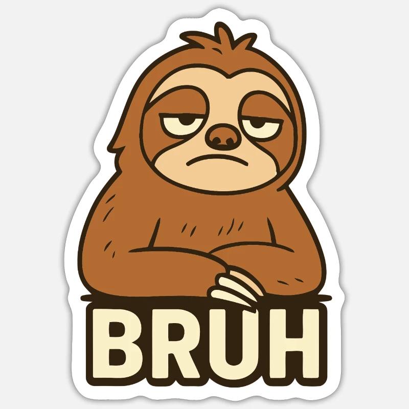 Conception de t-shirt décontracté Sloth Expression - Sticker taille S (10 x 10 cm) - blanc mat