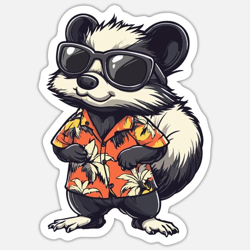 Skunk Comic Holiday Sticker taille S (10 x 10 cm)