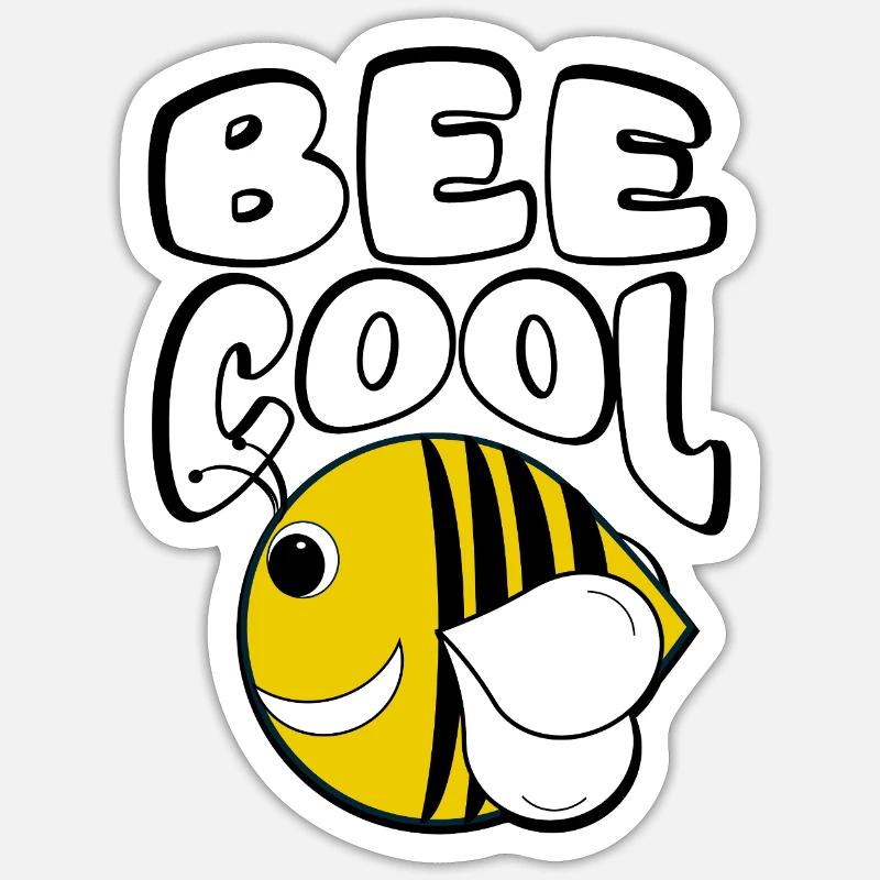 Bee cool - Sticker taille S (10 x 10 cm) - blanc mat