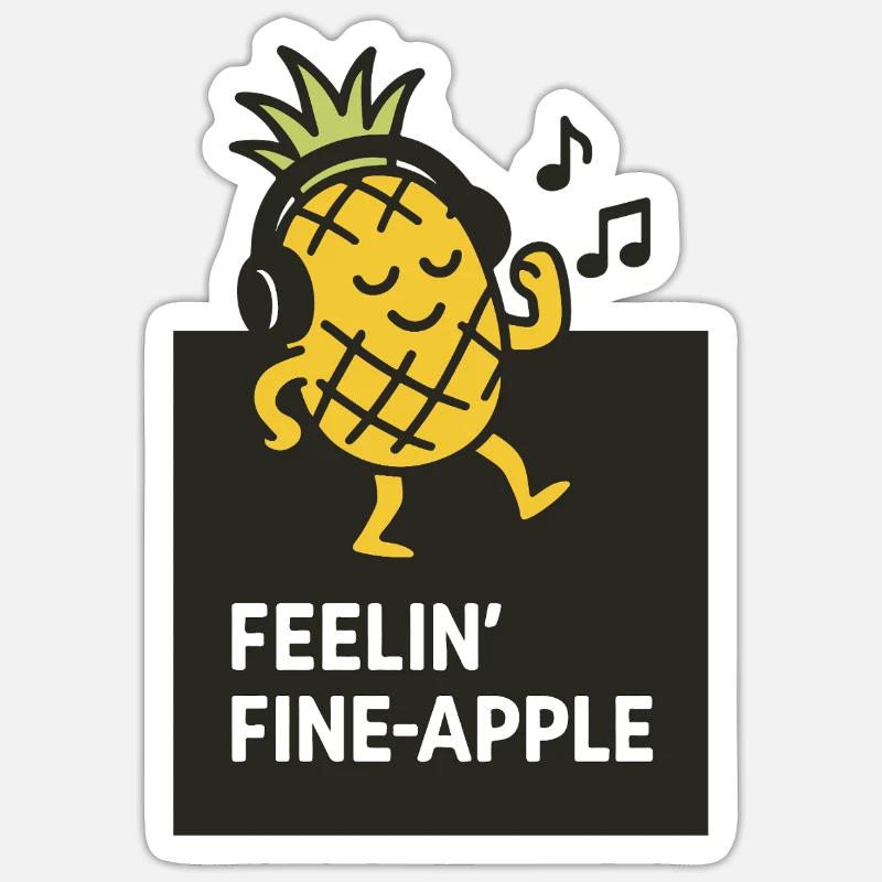 Ananas - Sticker taille S (10 x 10 cm) - blanc mat