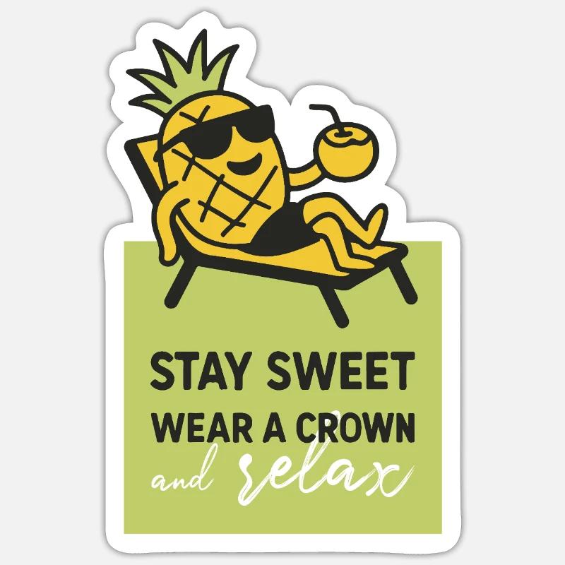 Pineapple - Sticker size S (10 x 10 cm) - white matte