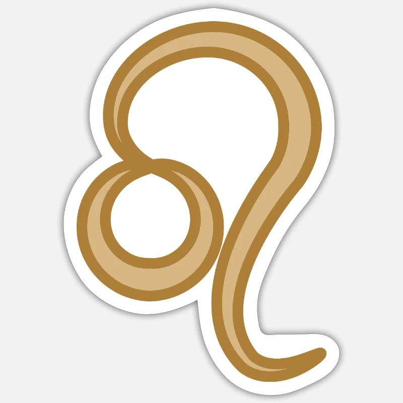Symbole du zodiaque Lion deux tons doré - Sticker taille S (10 x 10 cm) - blanc mat