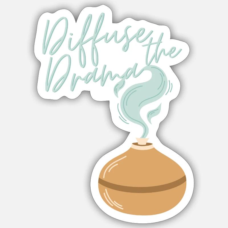Diffuser le drame (marron) Sticker taille S (10 x 10 cm)