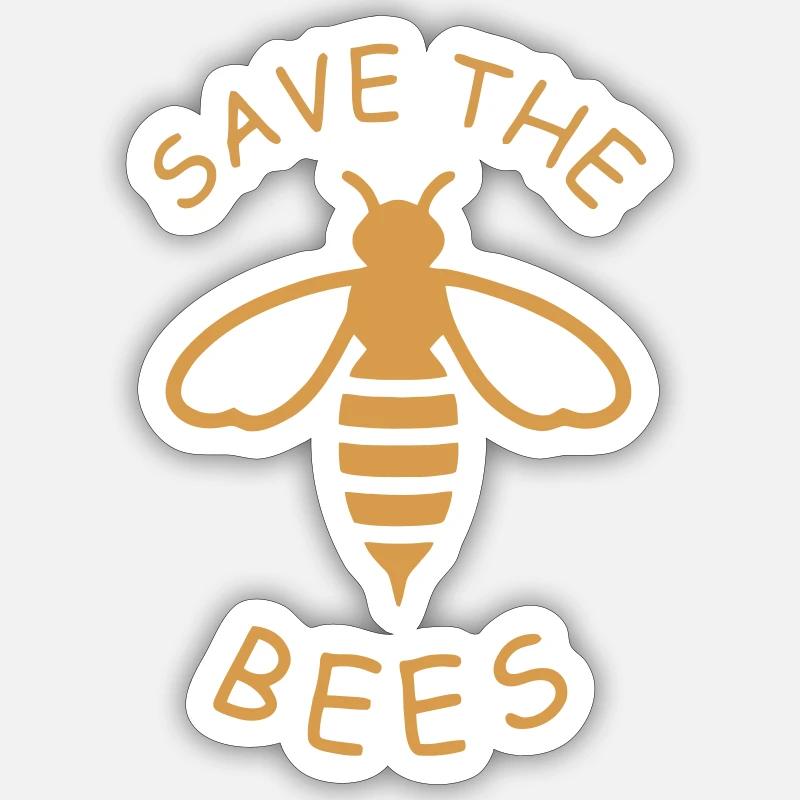 Éco-conception Sauvons les abeilles - Sticker taille S (10 x 10 cm) - blanc mat