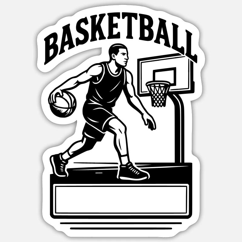 Basketteur - Nom prénom Sticker taille S (10 x 10 cm)