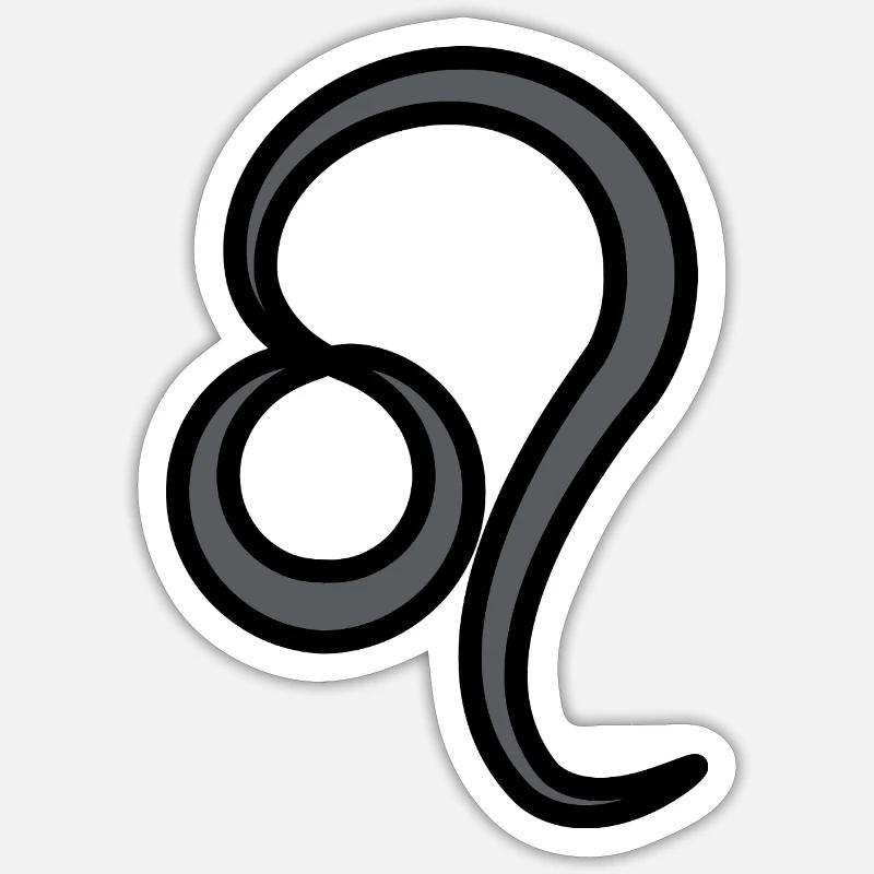 Löwe Sternzeichen Symbol Schwarz & Grau - Sticker Größe S (10 x 10 cm) - Mattweiß