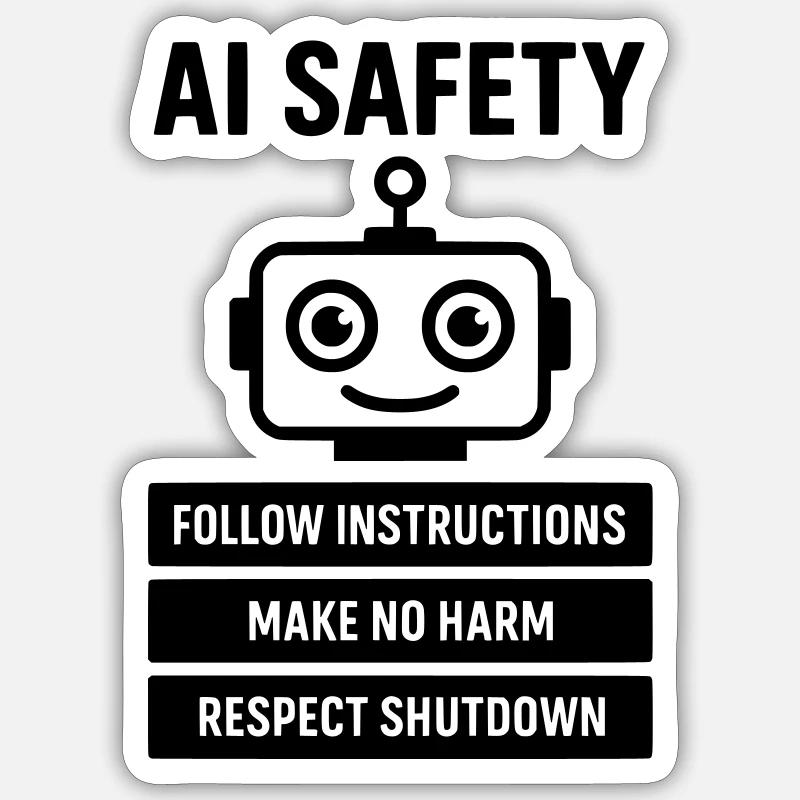 Künstliche Intelligenz - KI Regeln - Sticker Größe S (10 x 10 cm) - Mattweiß
