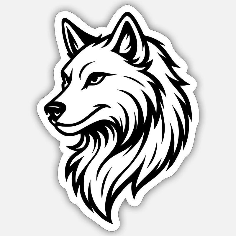 Wolf Silhouette - Sticker size S (10 x 10 cm) - white matte