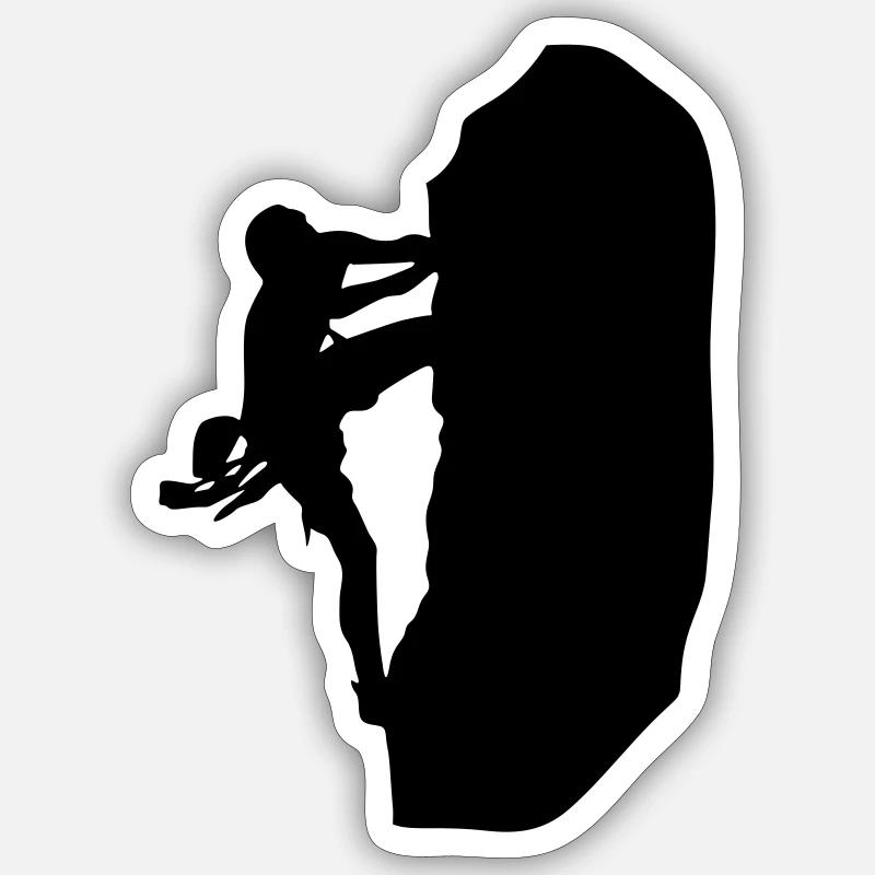 klettern_bergsteigen_silhouette - Sticker taille S (10 x 10 cm) - blanc mat