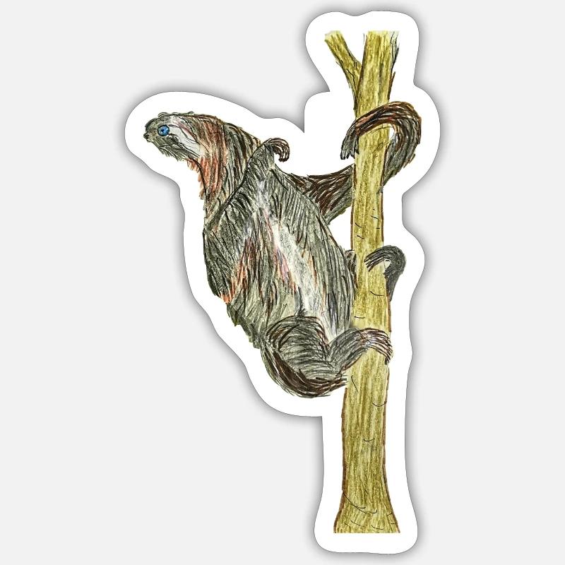 Monkey artwork on tree Sticker size S (10 x 10 cm)