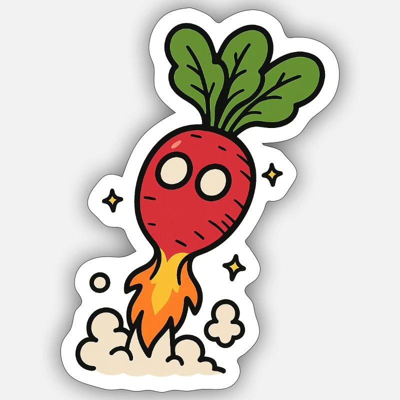 Radish Rocket Blastoff Sticker size S (10 x 10 cm)