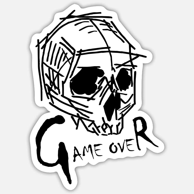 Fin du jeu - Sticker taille S (10 x 10 cm) - blanc mat