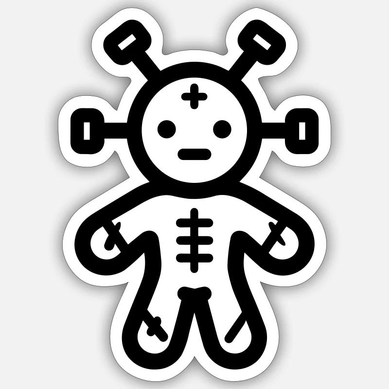 Voodoo Doll - Sticker size S (10 x 10 cm) - white matte