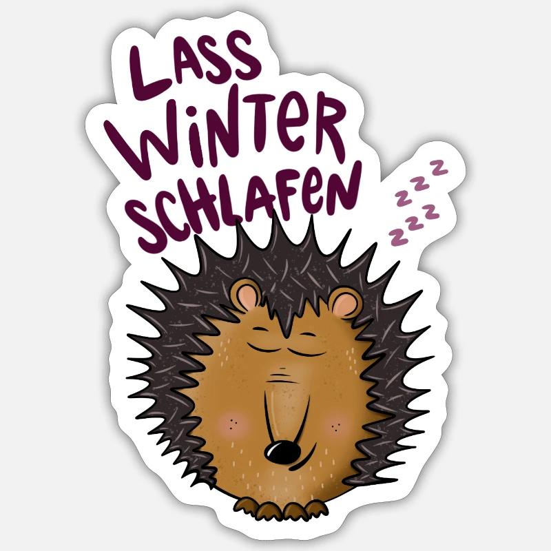 Igel im Winterschlaf - Sticker Größe S (10 x 10 cm) - Mattweiß