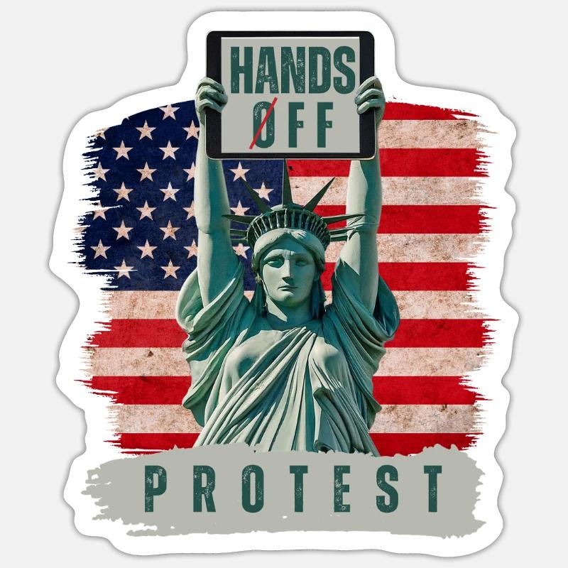 Hands Off Protest - Sticker size S (10 x 10 cm) - white matte