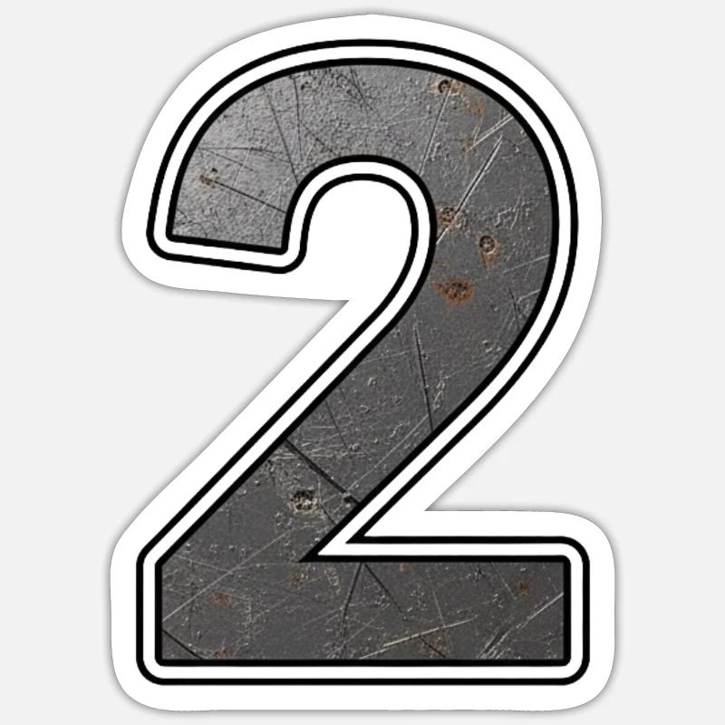 Two Metal Texture Scratch Art - Sticker size S (10 x 10 cm) - white matte