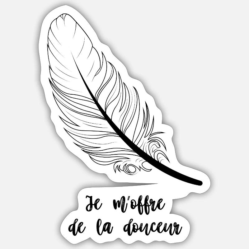 Je m'offre de la douceur - Sticker taille S (10 x 10 cm) - blanc mat
