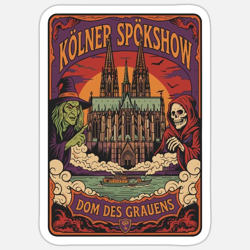 Cologne Spökshow Dom Grauen - Sticker size S (10 x 10 cm) - white matte