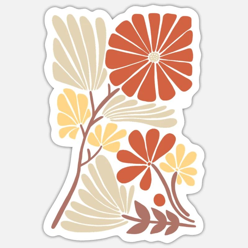Boho Floral Pattern - Sticker size S (10 x 10 cm) - white matte