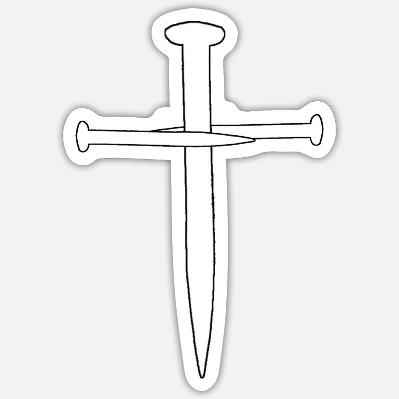 Three Nails Jesus Silhouette Sticker size S (10 x 10 cm)
